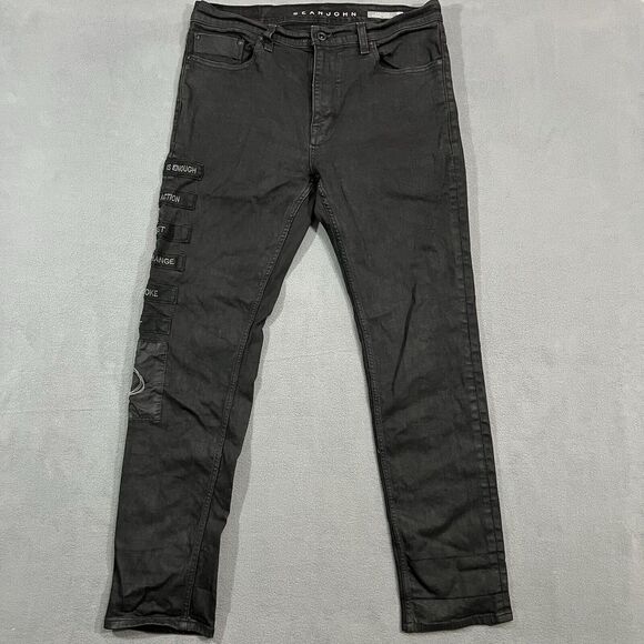 Sean John Jeans Mens 36x34 Black Panther Patches‎ Distressed Y2K Tapered - Picture 3 of 14